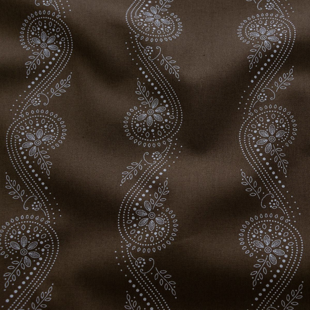 Webware Baumwolle Renforcé mercerisiert für Trachten - Paisely-Streifen - braun