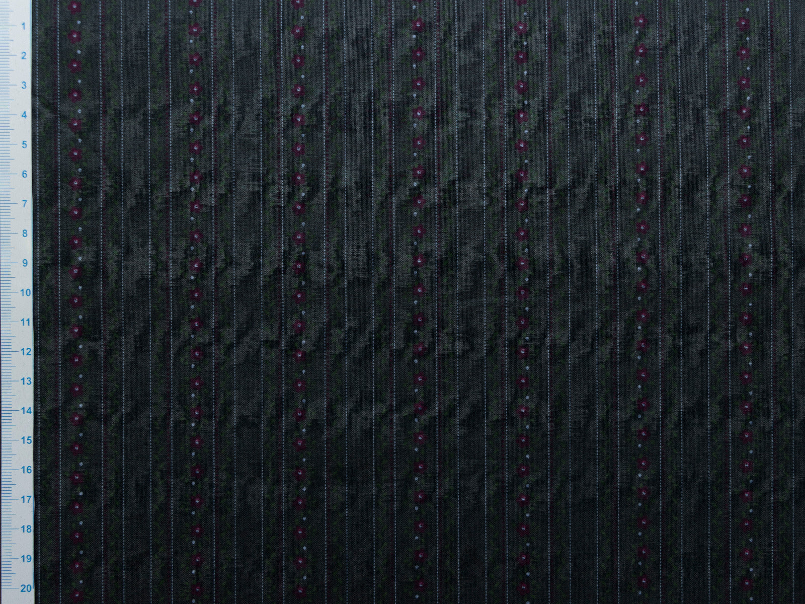 Webware Baumwolle Renforcé mercerisiert für Trachten - blumige Streifen - dunkelgrau