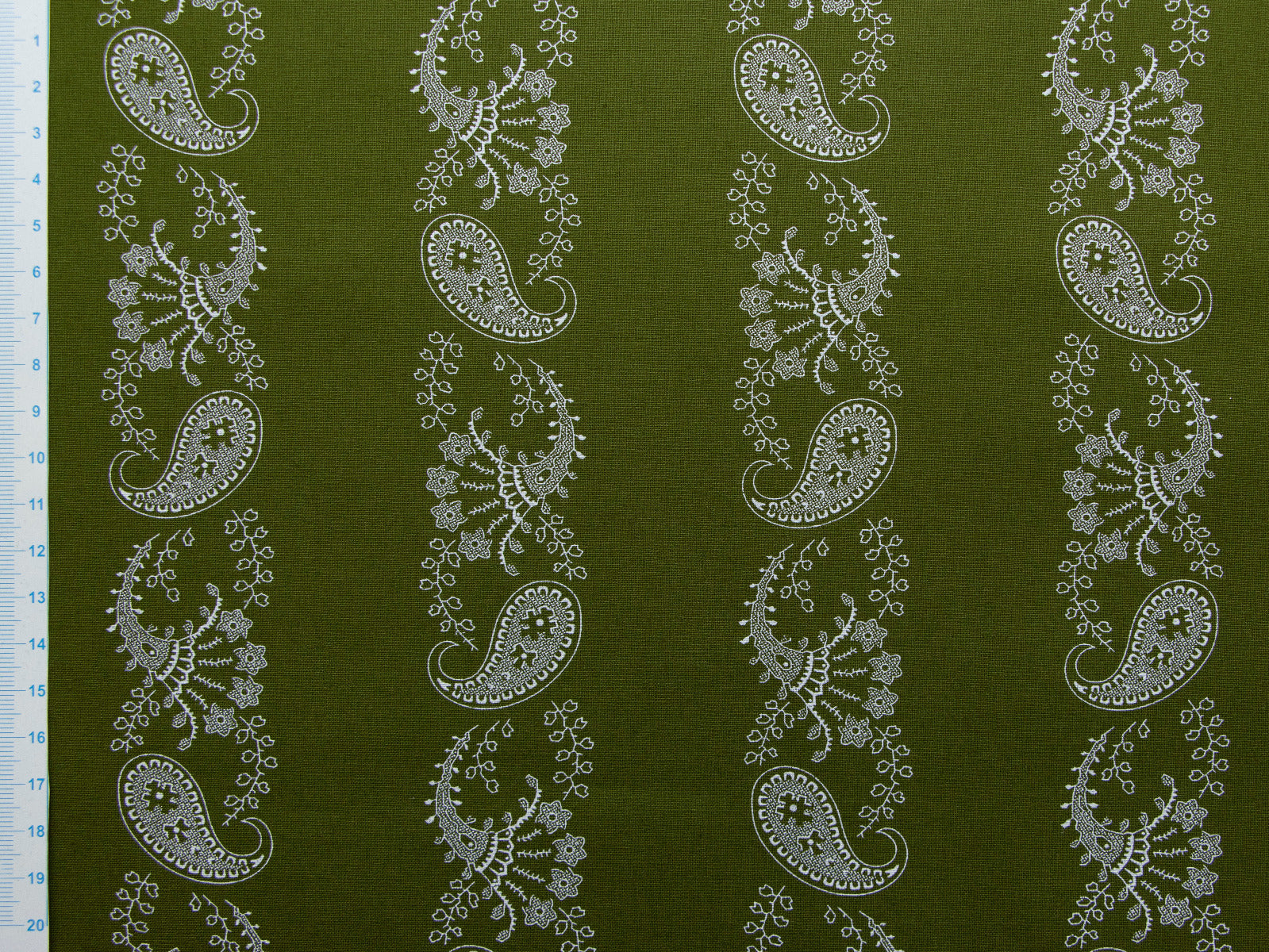 Webware Baumwolle Renforcé mercerisiert für Trachten - Streifenornamente - dunkles grasgrün