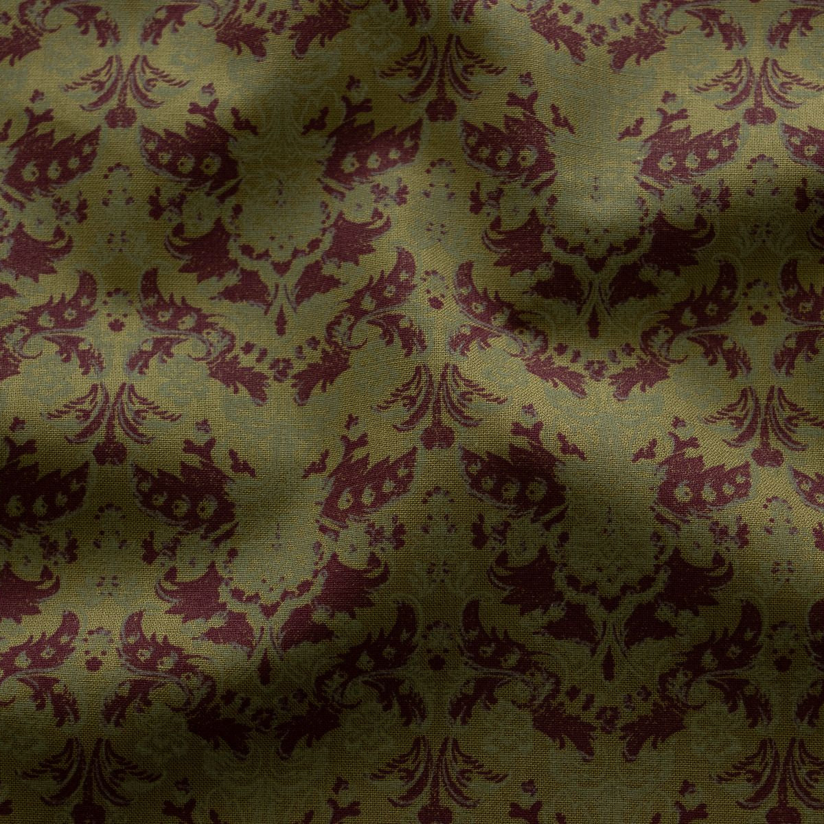 Webware Baumwolle Renforcé mercerisiert für Trachten - Ornamente - curry