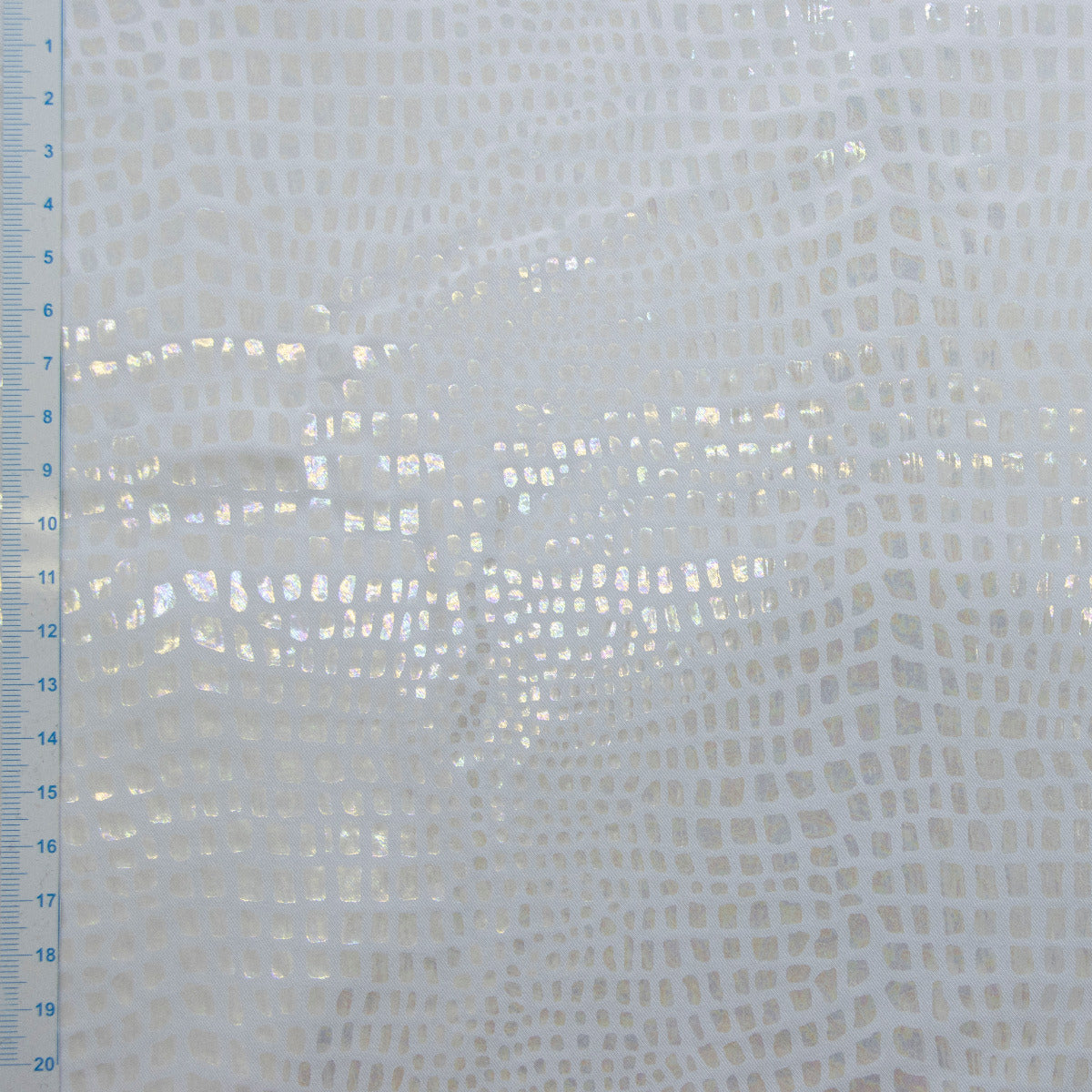 Webware mit Foliendruck - Reptilienmuster - Weiß