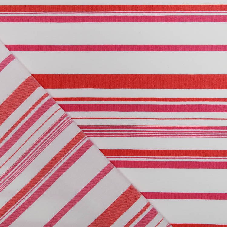 Jersey - Elastische Hosenstoff - Streifenmix - weiß