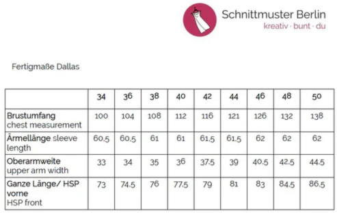Papierschnittmuster Bluse Dallas