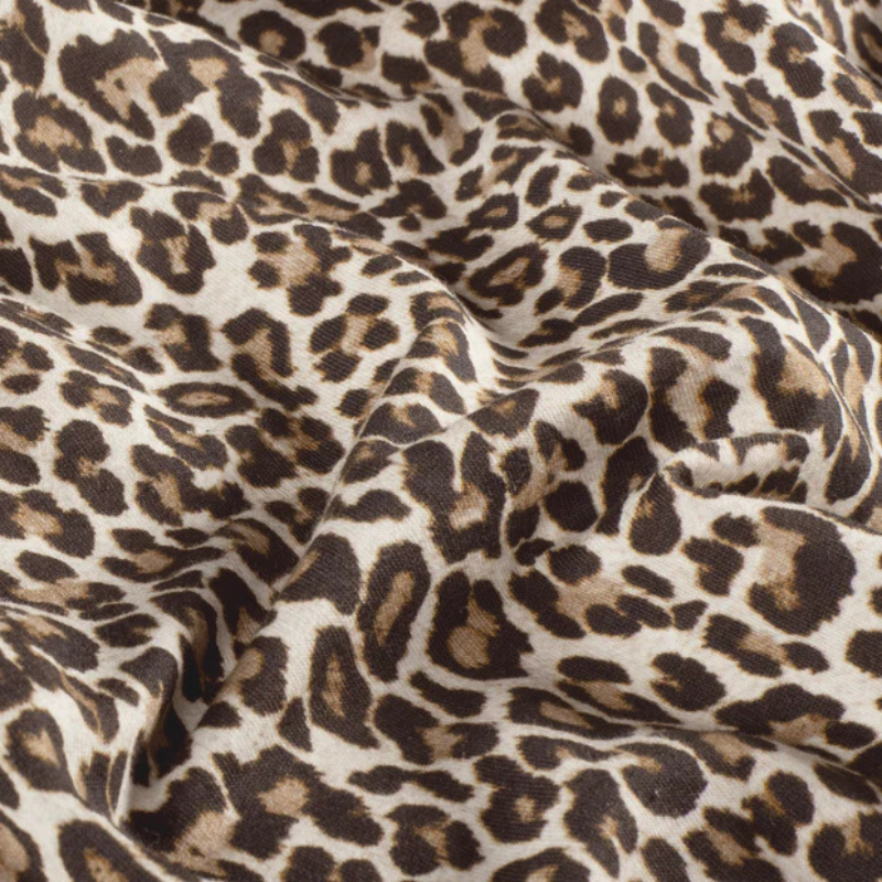 French Terry Stoff - Leopard Animalprint - braun