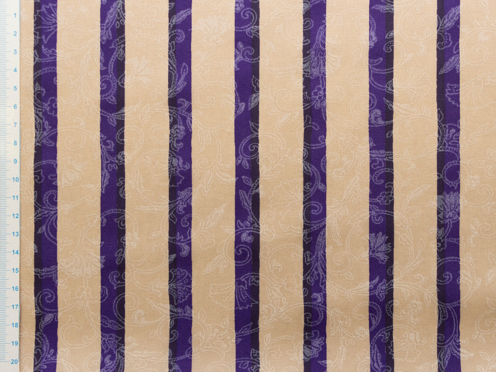 Webware Baumwolle Renforcé mercerisiert für Trachten - Streifen und Muster - lila-beige