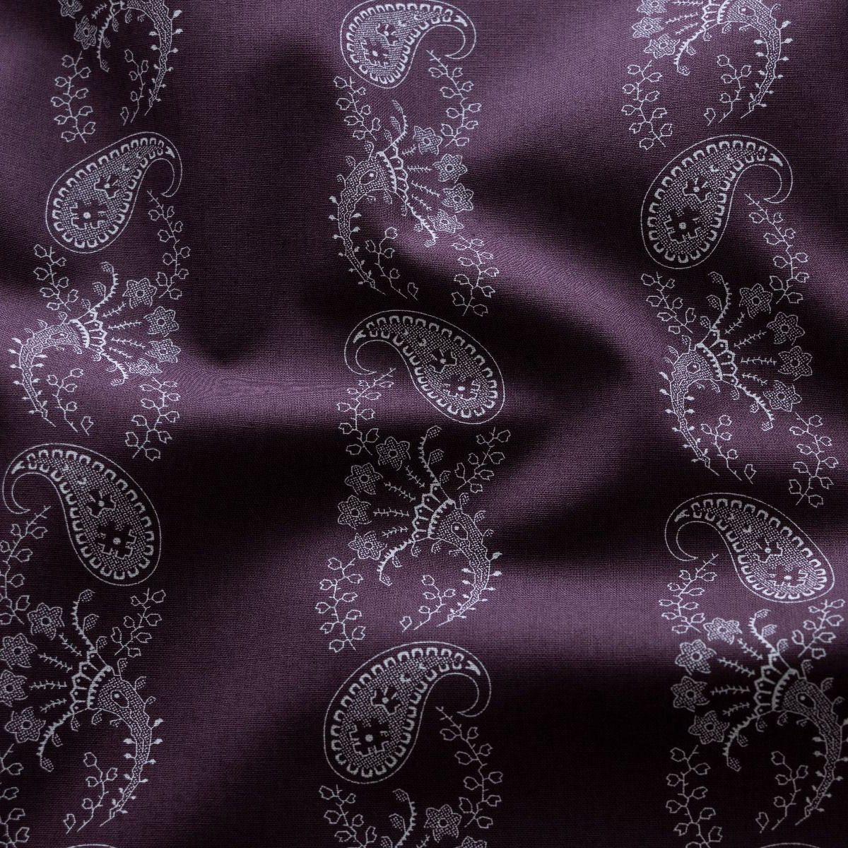 Webware Baumwolle Renforcé mercerisiert für Trachten - Paisley-Streifen - dunkle beere