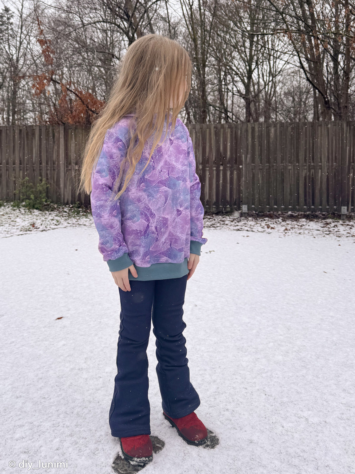 Modal French Terry Swafing Eisblumen by Christiane Zielinski - lila (Copia)