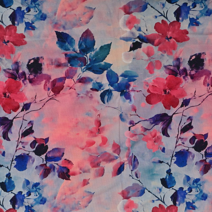 Bambus Jersey Stoff Digitaldruck - Blätter