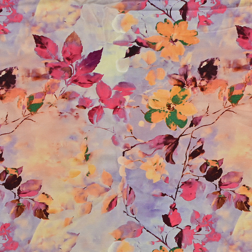 Bambus Jersey Stoff Digitaldruck - Blätter