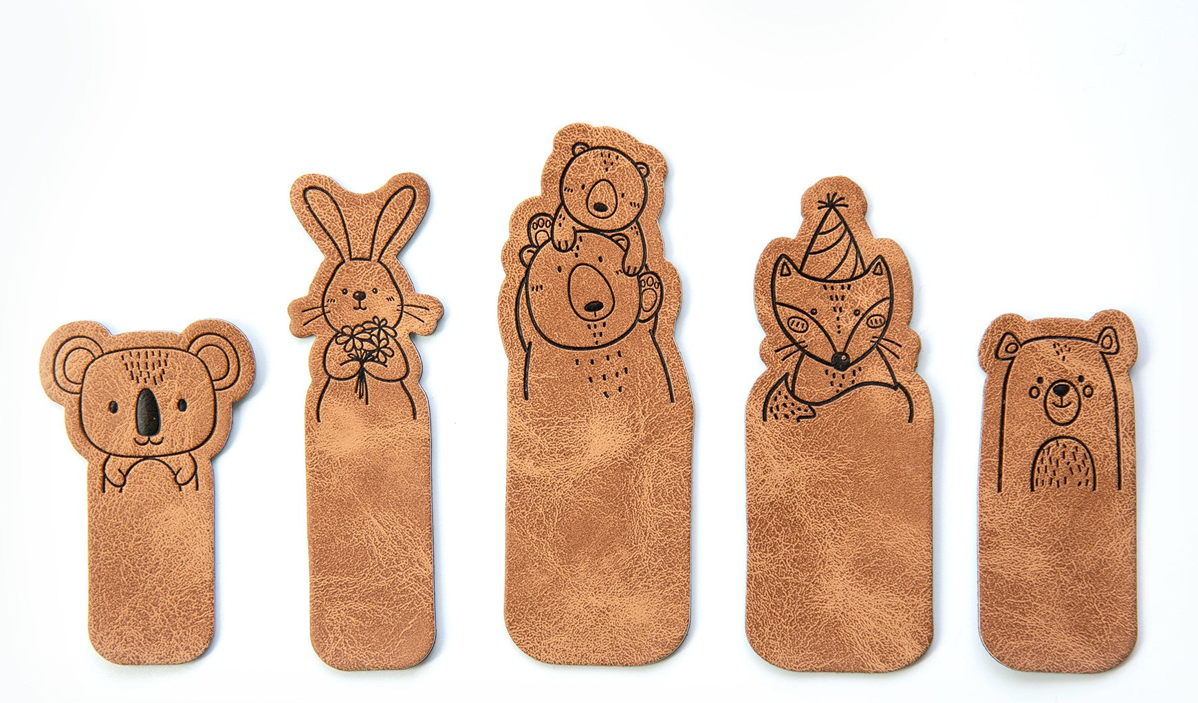 Jessy Sewing Kunstleder-Knick-Label "Koala" - braun