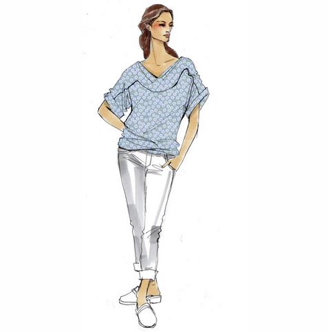 Papierschnittmuster Wasserfallshirt Fabia