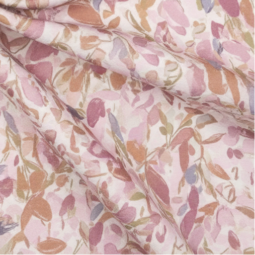 Fabric product image - pink watercolor botanical print