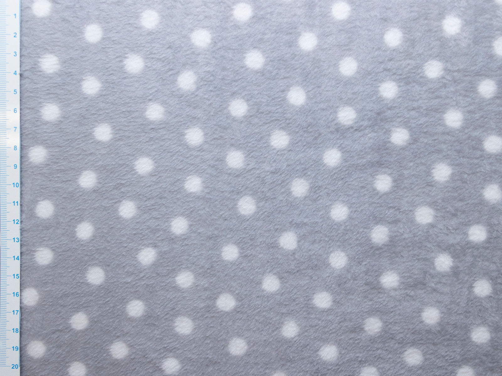 Wellnessfleece Doubleface - Bauernhof und Punkte - grau