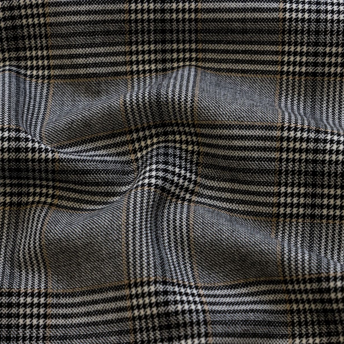 Hochwertiger Hosen- und Rockstoff - Retro-Karos - grau