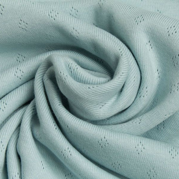 Baumwolle-Feinstrick - Pointoille Lochmuster - aqua