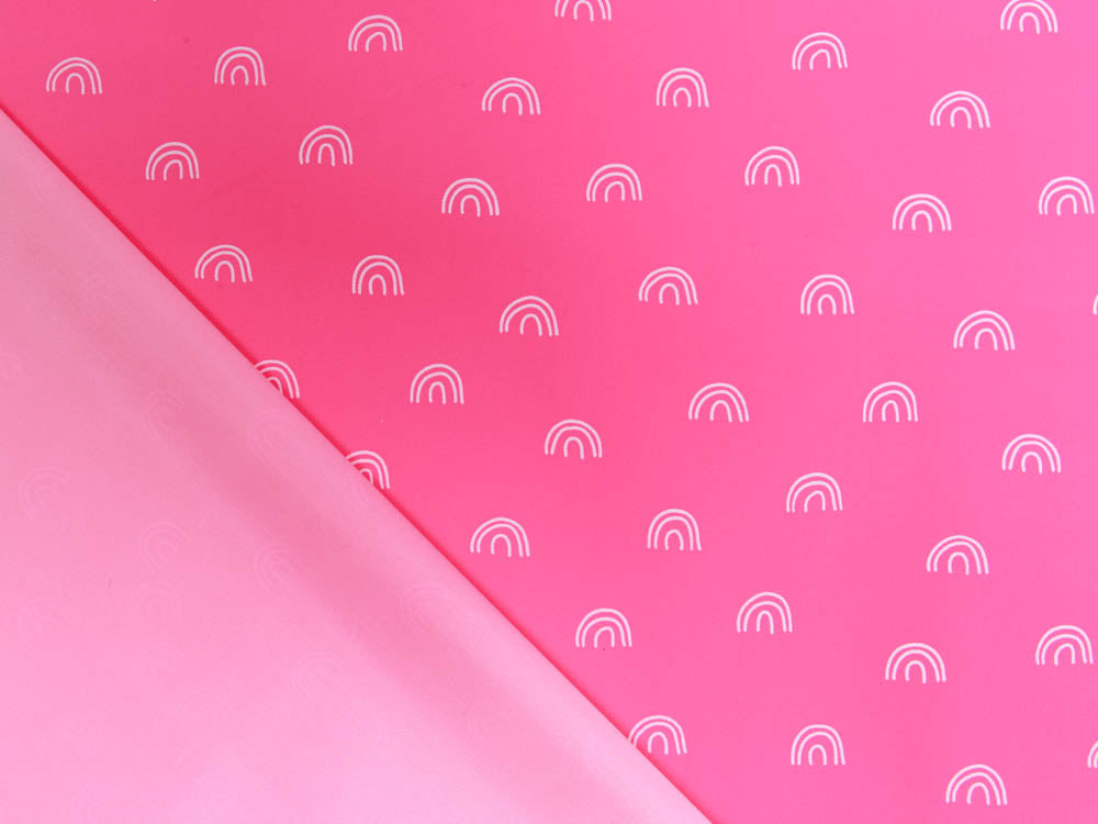 Reflektierender Jackenstoff by Poppy - Regenbögen - neon pink