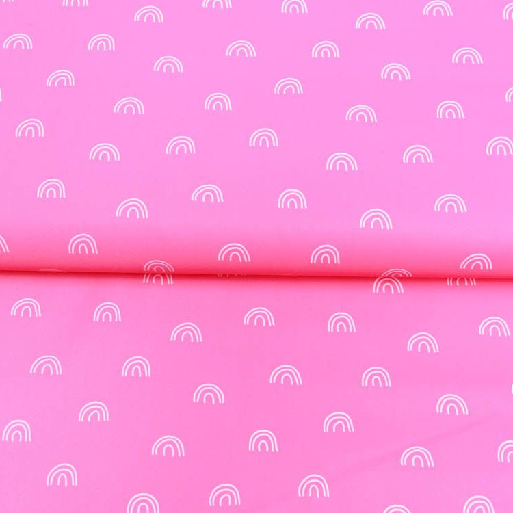 Reflektierender Jackenstoff by Poppy - Regenbögen - neon pink