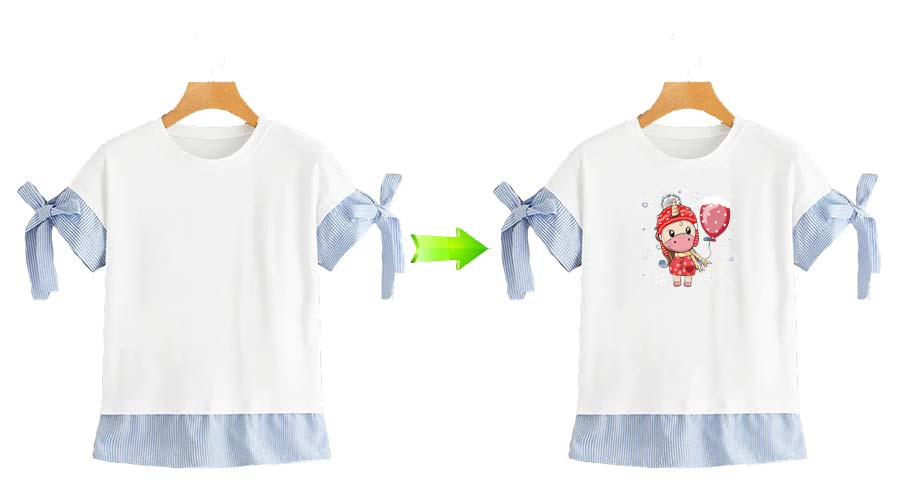 Transfer-Applikation zum Aufbügeln - Weihnachtseinhorn mit Luftballon