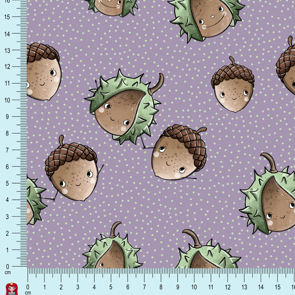 Eigenproduktion Ripp-Jersey Herbstfreunde Katzengold-Design -lila
