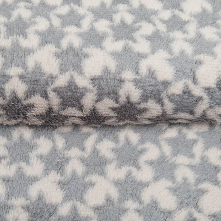 Zottel-Wellnessfleece Soft Star - Sterne - grau