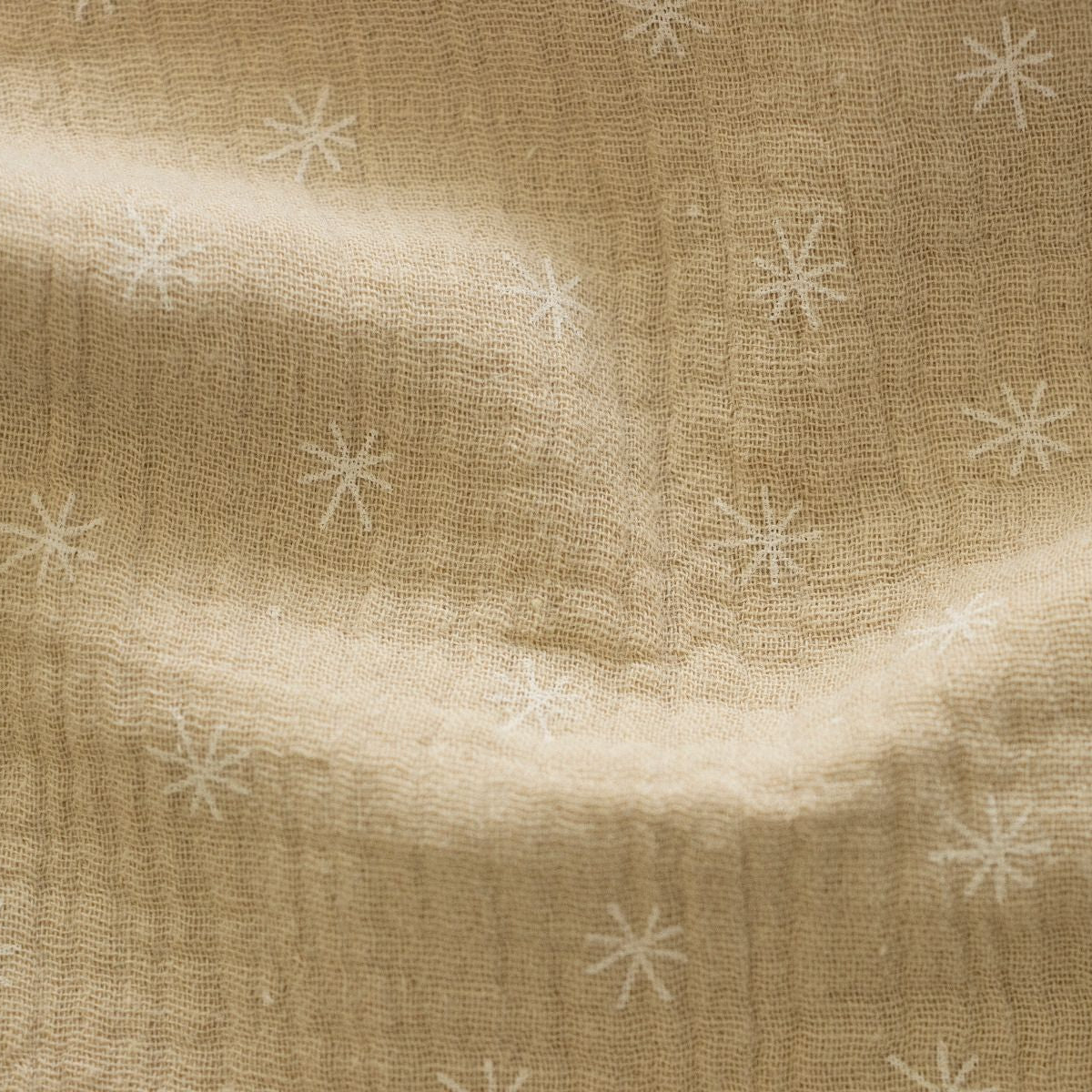 Musselin Baumwolle Double Gauze Doodle Star 125 gr/qm - Sterne - beige