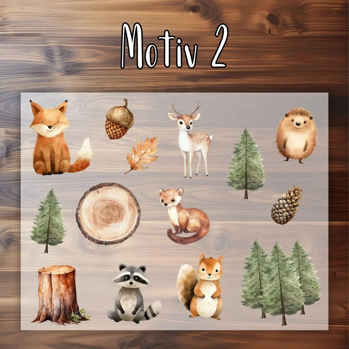 Waldfreunde Bügelbilder - Set - Wasserfarbe