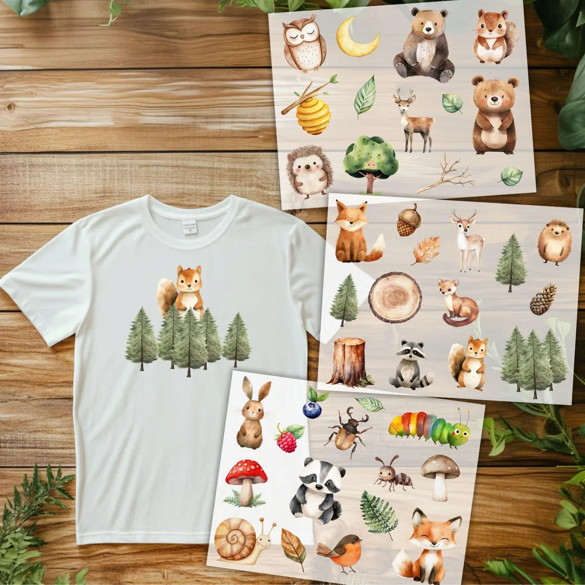 Waldfreunde Bügelbilder - Set - Wasserfarbe