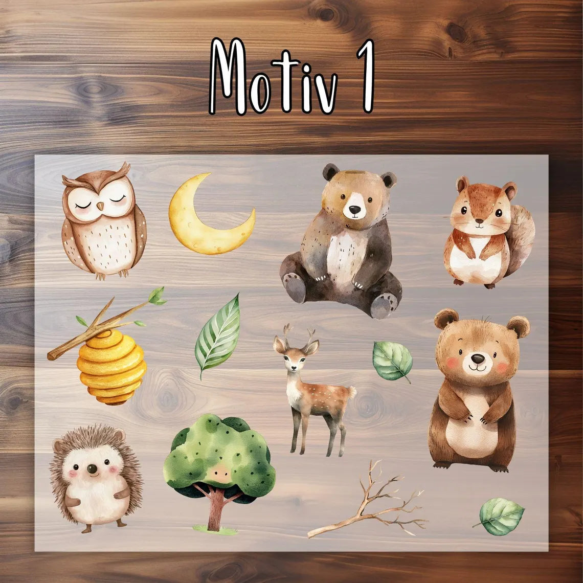 Waldfreunde Bügelbilder - Set - Wasserfarbe