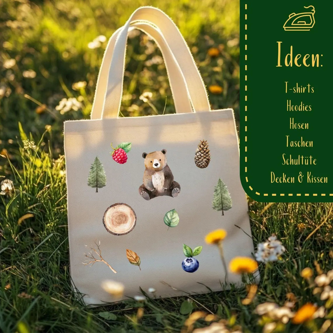 Waldfreunde Bügelbilder - Set - Wasserfarbe