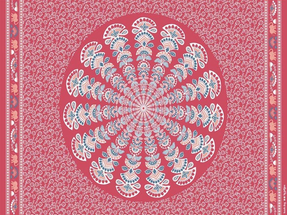 Viskose-Webware Swafing Beach Day by jolijou PANEL ca. 100 x 140 cm - Blumen und Ornamente