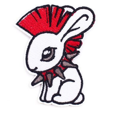 Stick - Applikation ca. 5,9 cm x 4,8 cm - Punker Hase - weiß