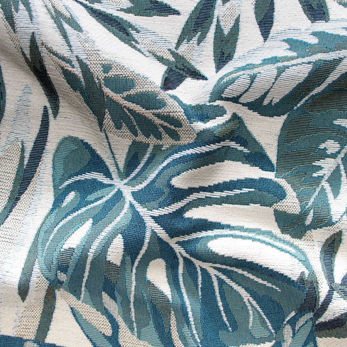 Premium Polster-, Deko- u. Taschenstoff - Blätter - Jacquard