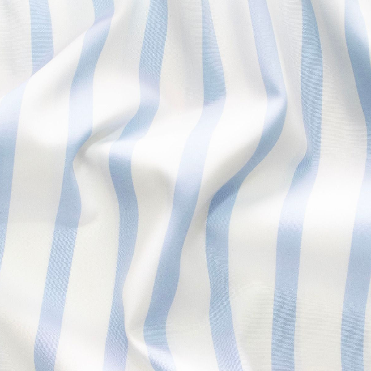 Italienische Baumwoll Popeline Stretch mercerisiert - Streifen - weiß - blau