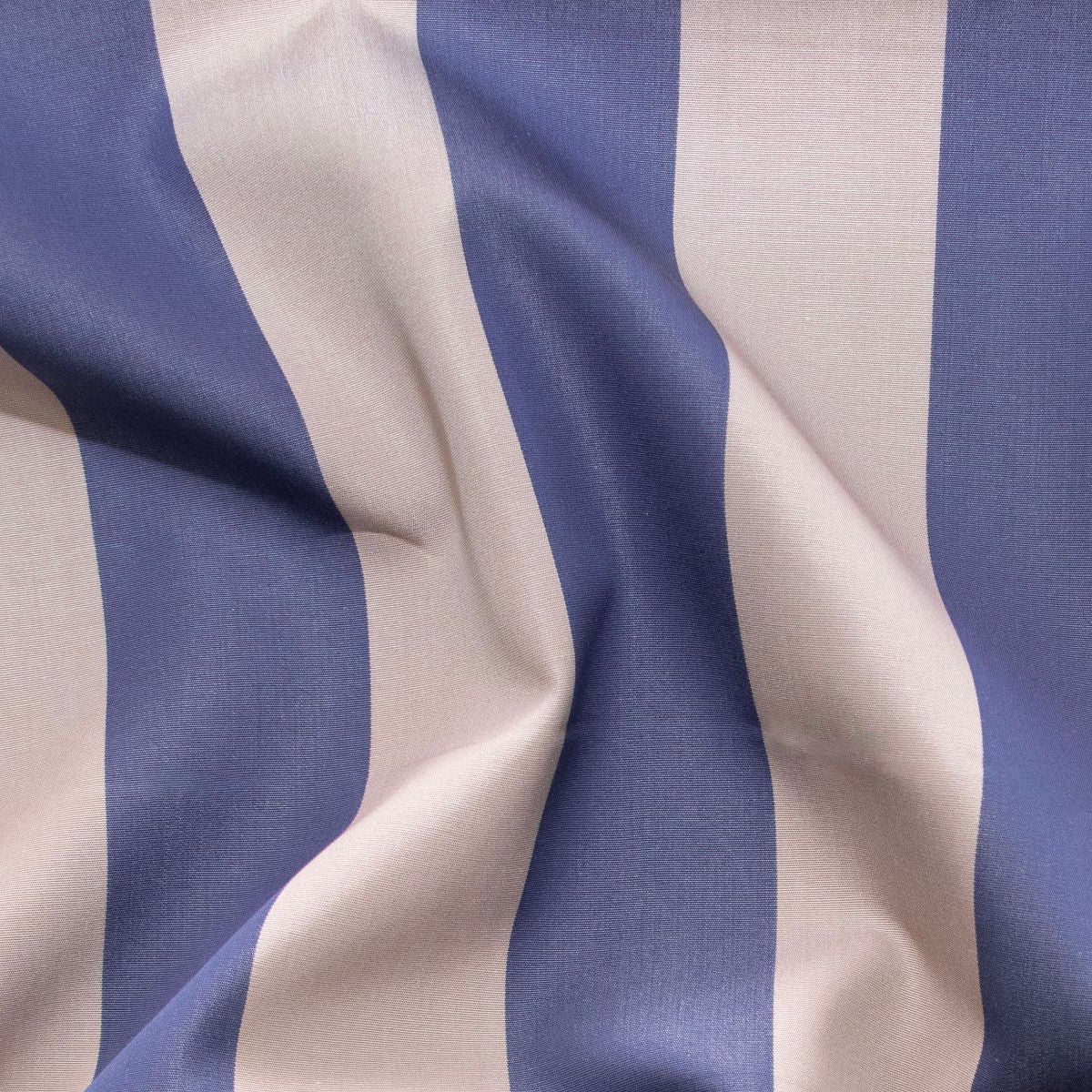 Italienische Baumwoll Popeline Stretch mercerisiert - Streifen - taupe - blau