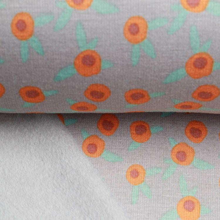 Alpenfleece - Rosenknospen - grau