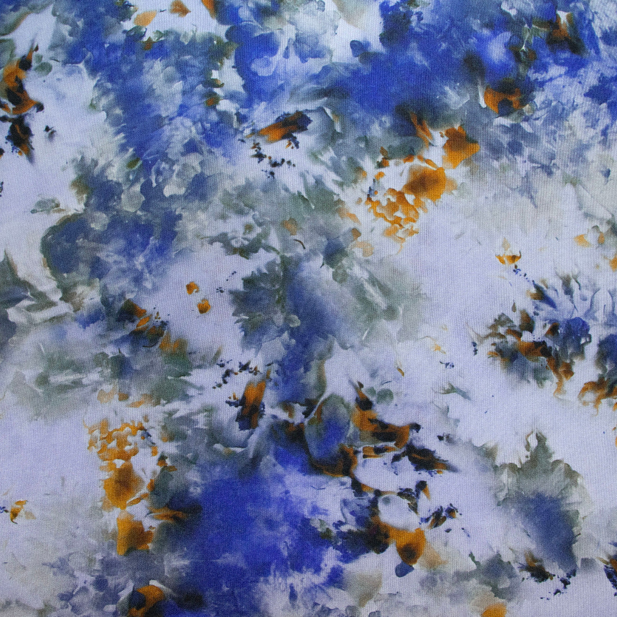 Webware Viskose Rayon - Aquarells Muster - blau