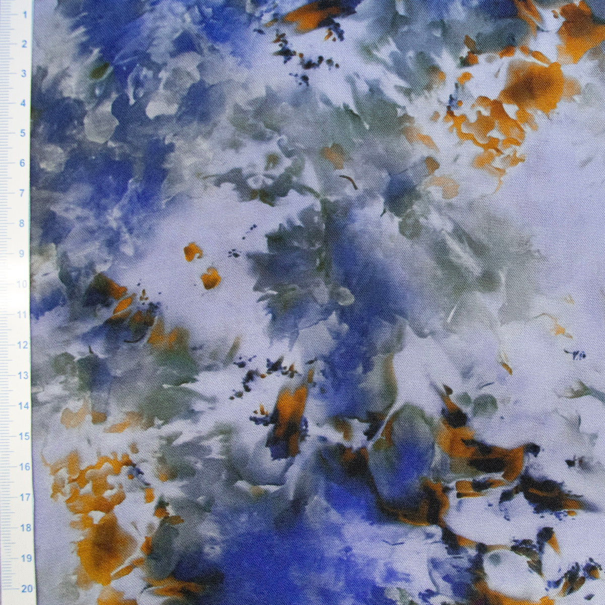 Webware Viskose Rayon - Aquarells Muster - blau