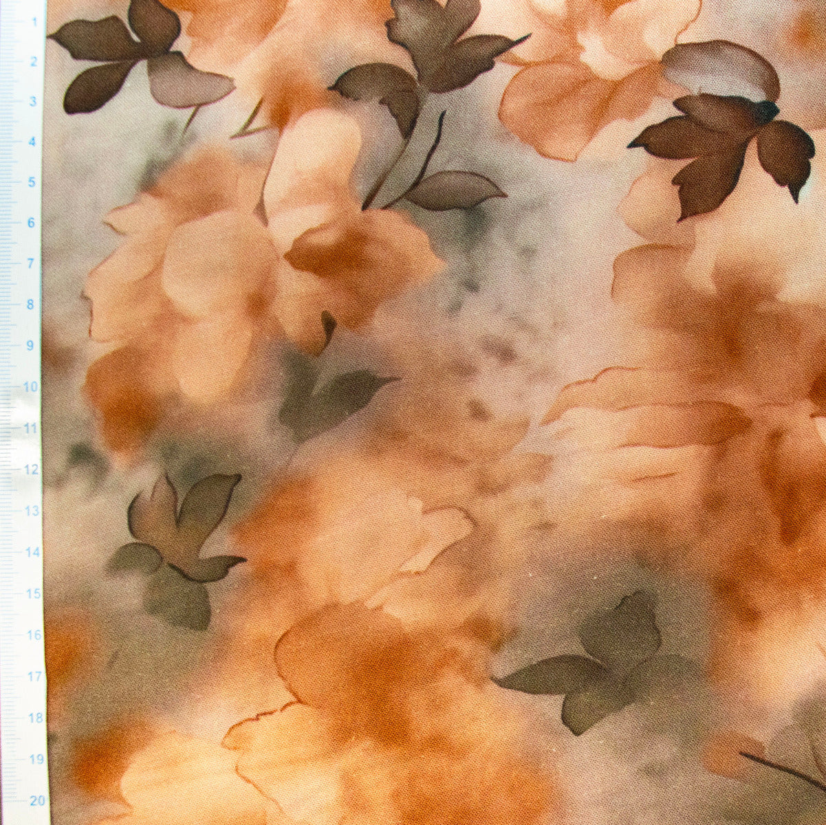 Webware Viskose Rayon - Aquarelle Blätter und Blumen