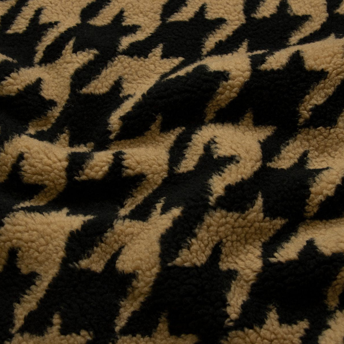 Sherpa Teddy - Hahnentritt - hellbraun/schwarz