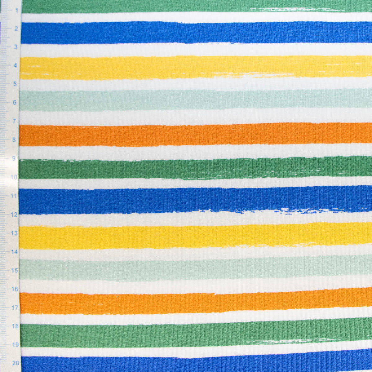 Jersey Digitaldruck - bunte Streifen - weiß