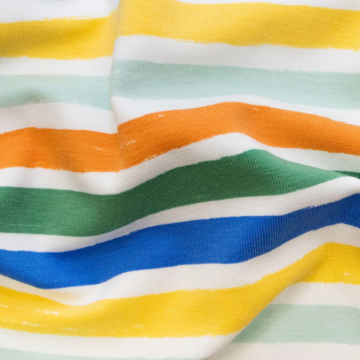 Jersey Digitaldruck - bunte Streifen - weiß