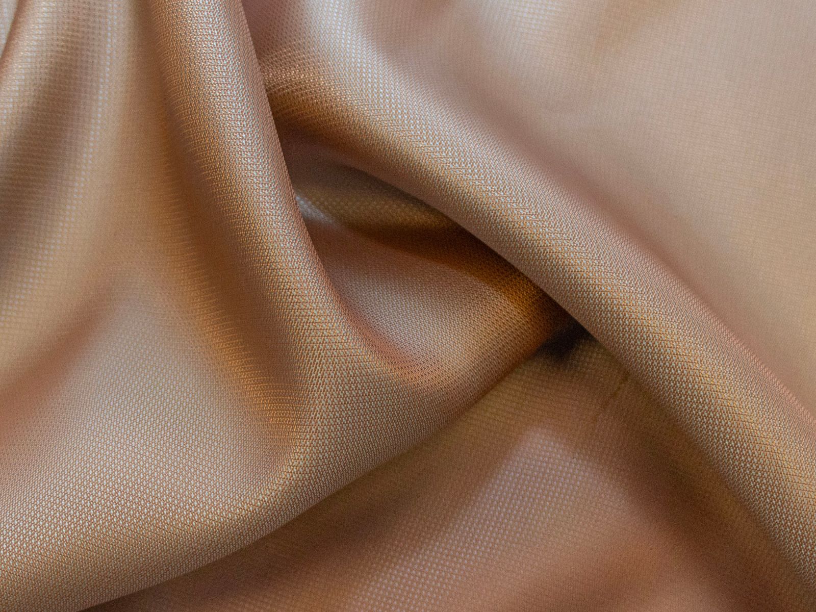 Webware Viskose - Changierender Blusenstoff – Nude mit Türkis & Ocker