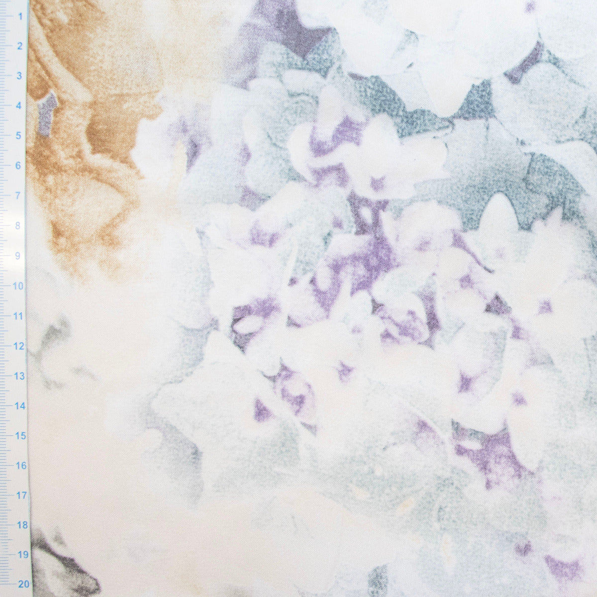 italienischer Chiffon Baumwolle - Abstrakte Blumen - weiß