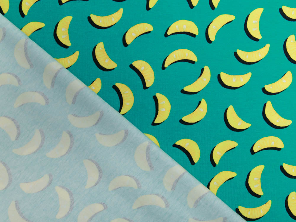 Jersey Swafing Sun & Lemon - Mandarinenspalten - grün