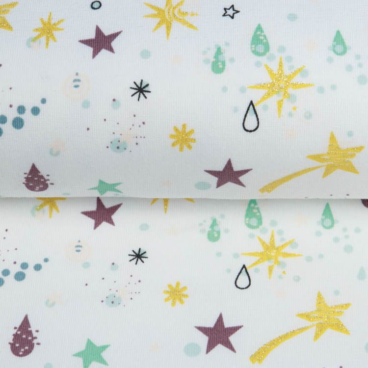 Jersey Cotton mit Foliendruck - Sternschnuppen