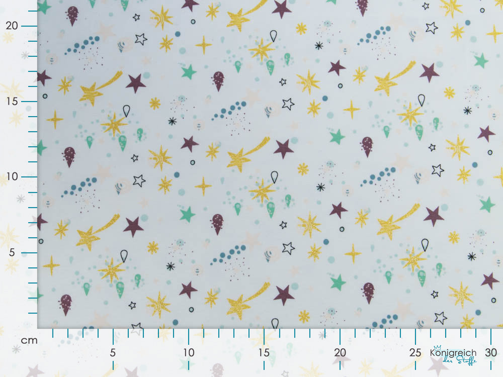 Jersey Cotton mit Foliendruck - Sternschnuppen