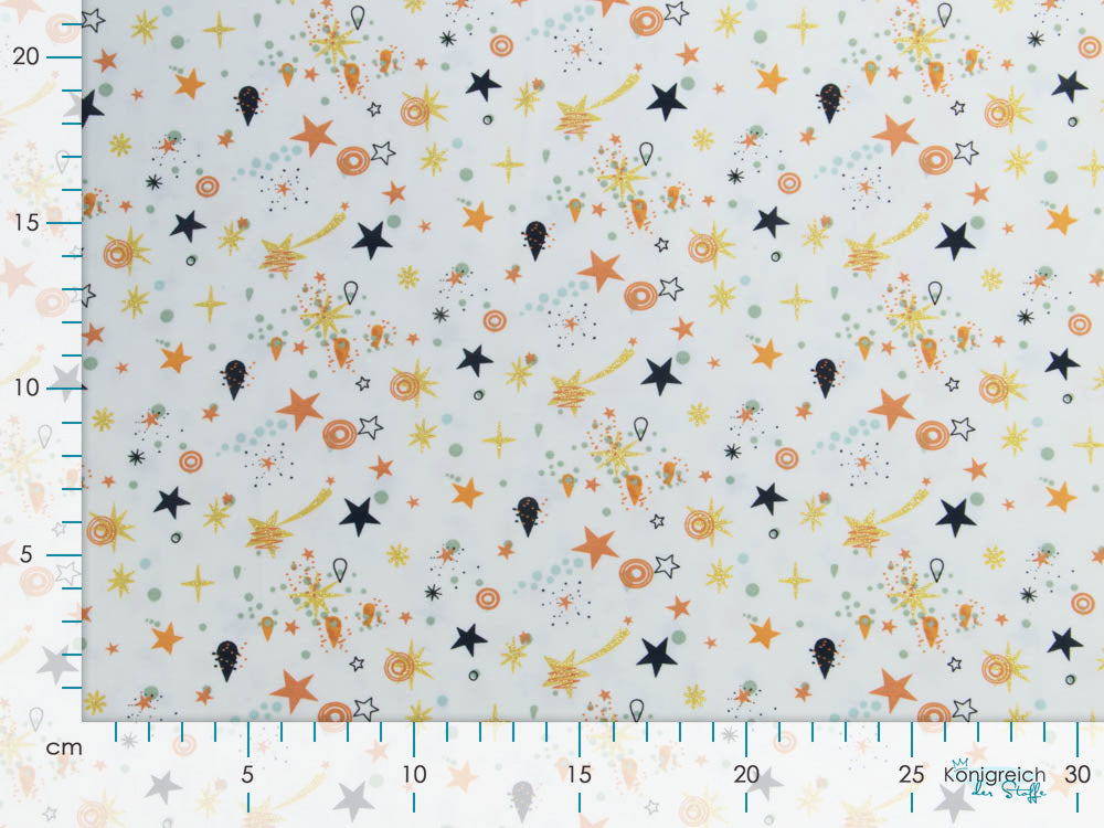 Jersey Cotton mit Foliendruck - Sternschnuppen