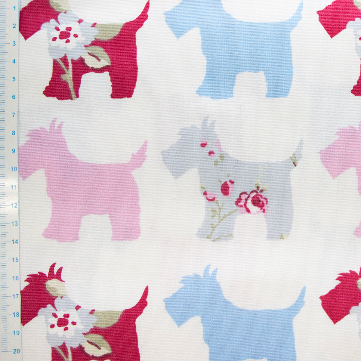 Canvas - Hunde mit Blümchenmuster - wollweiß