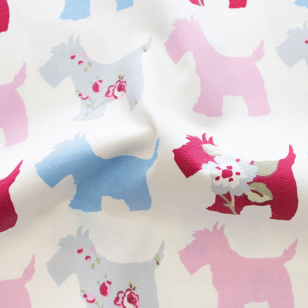 Canvas - Hunde mit Blümchenmuster - wollweiß