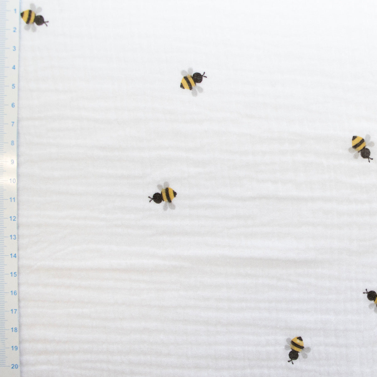Baumwoll Musselin Double Gauze - kleine Bienchen - wollweiß